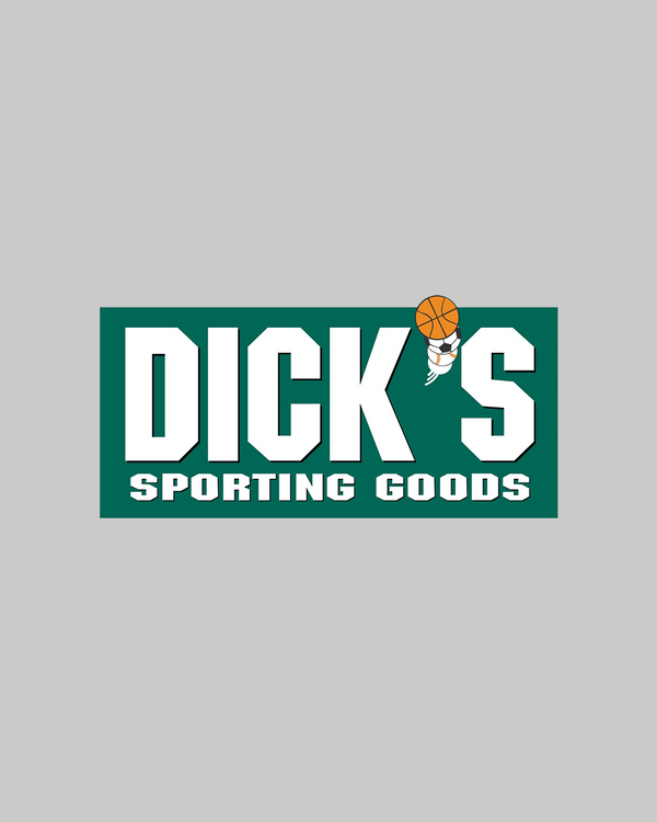 Logo de Dick's Sporting Goods sur un fond gris