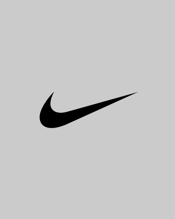 Logo Nike nero su sfondo grigio