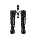 Normatec 2 compression boots with control device on a white background
